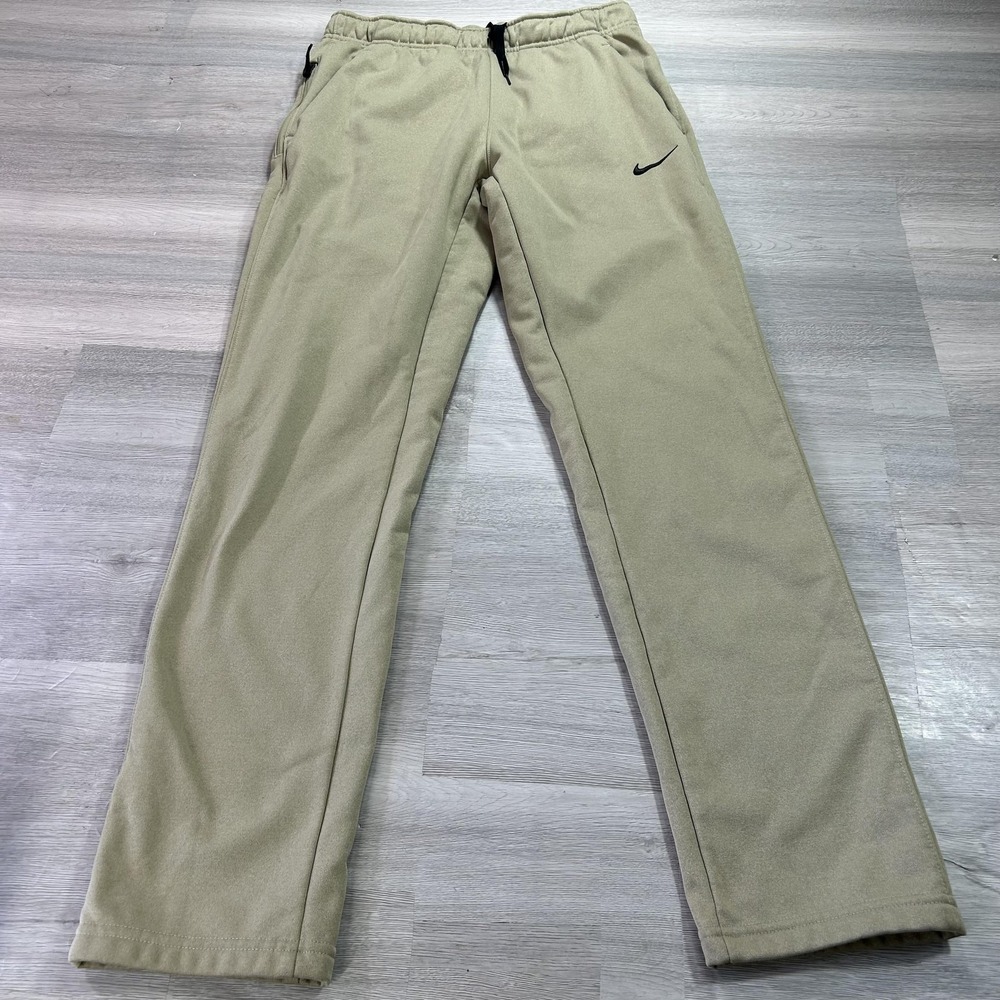 Nike Therma-FIT Sweatpants Mens‎ Small Beige Fleece Thermal Athletic DQ4856-247